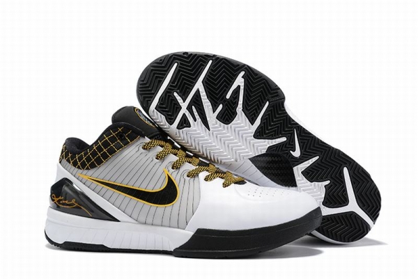 Nike Kobe 4 Shoes White Black Yellow