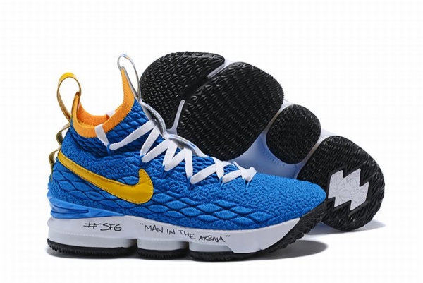 Nike Lebron James 15 Air Cushion Shoes Blue Yellow