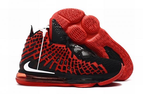Nike Lebron James 17 Air Cushion Shoes Black Red White-logo