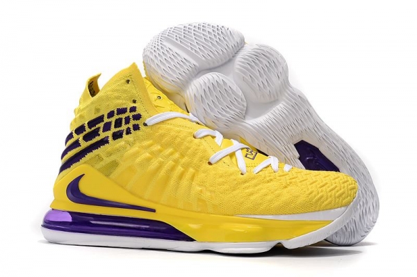 Nike Lebron James 17 Air Cushion Shoes Fluorescent Yellow Purple